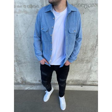 Вельветова сорочка Туреччина | Блідо-блакитний