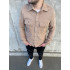 Вельветова світло-бежева сорочка турецького виробництва