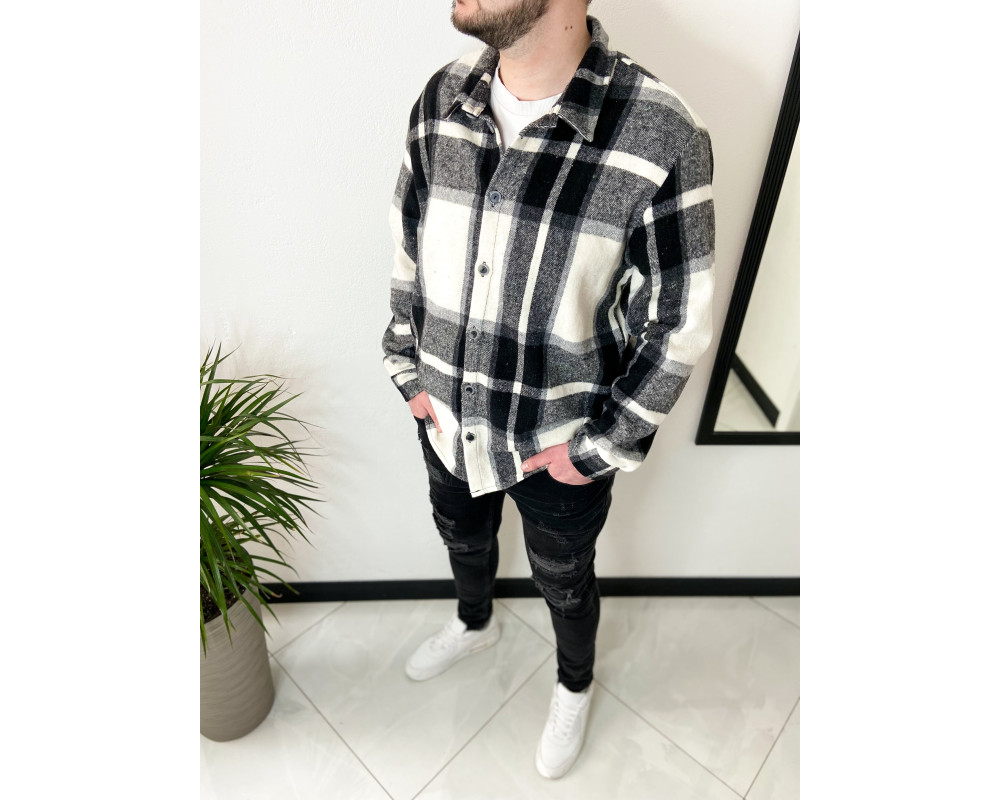 Чорно-біла байкова оверсайз сорочка