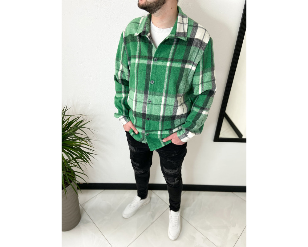 Зелена байкова оверсайз сорочка