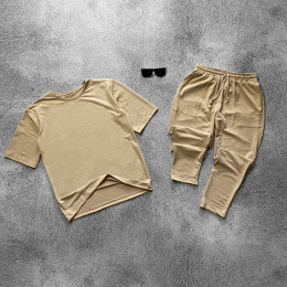 Комплект футболка и штаны бежевый Комплект футболка и штаны бежевый