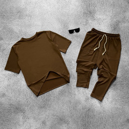 Комплект футболка и штаны шоколад Комплект футболка и штаны шоколад