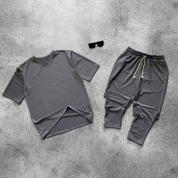 Комплект футболка и штаны серый Комплект футболка и штаны серый