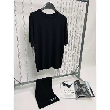 Летний комплект футболка и шорты с рефлективными принтами | Черный Летний комплект футболка и шорты с рефлективными принтами | Черный