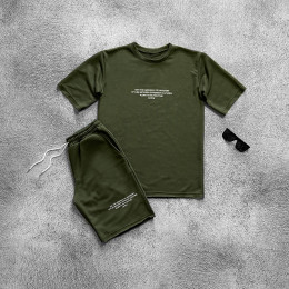 Комплект шорты и футболка с принтом хаки Комплект шорты и футболка с принтом хаки