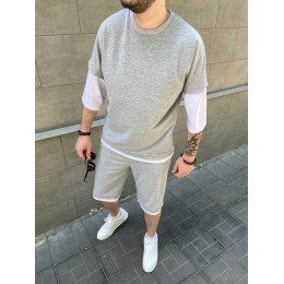 Летний костюм двойка с рукавами свободного кроя | Серый
