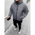 Зимняя oversize куртка с съемным капюшоном серый Зимняя oversize куртка с съемным капюшоном серый