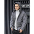 Зимняя oversize куртка с съемным капюшоном серый Зимняя oversize куртка с съемным капюшоном серый