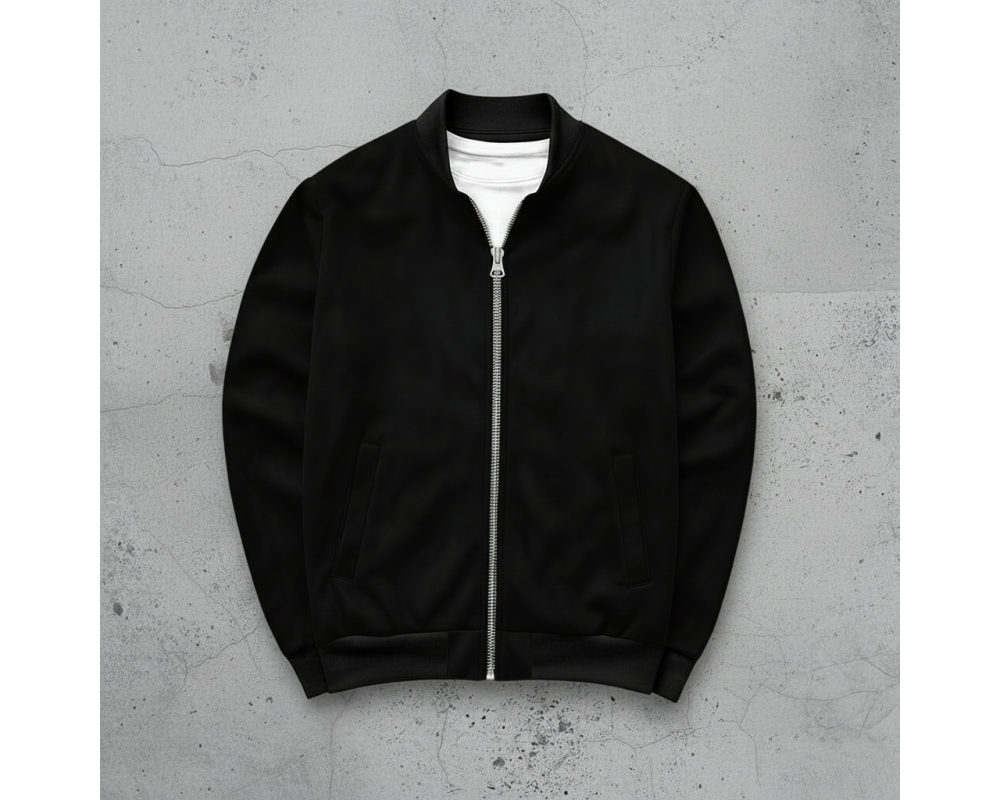 Черный замшевый бомбер