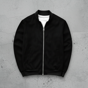 Черный замшевый бомбер