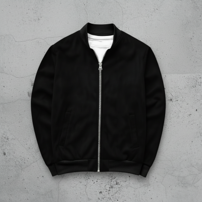 Чорний замшевий бомбер