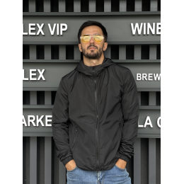 Чоловіча куртка вітровка на весну-осінь | Чорний