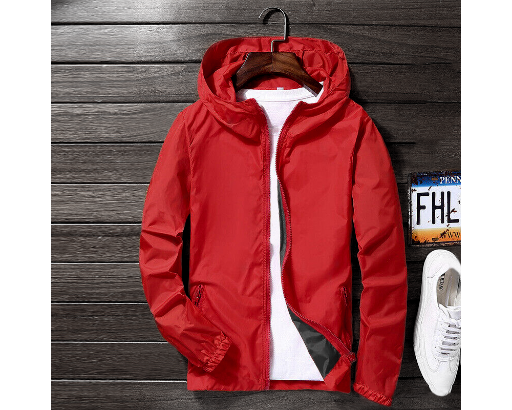 Мужская куртка ветровка на весну-осень | Красный