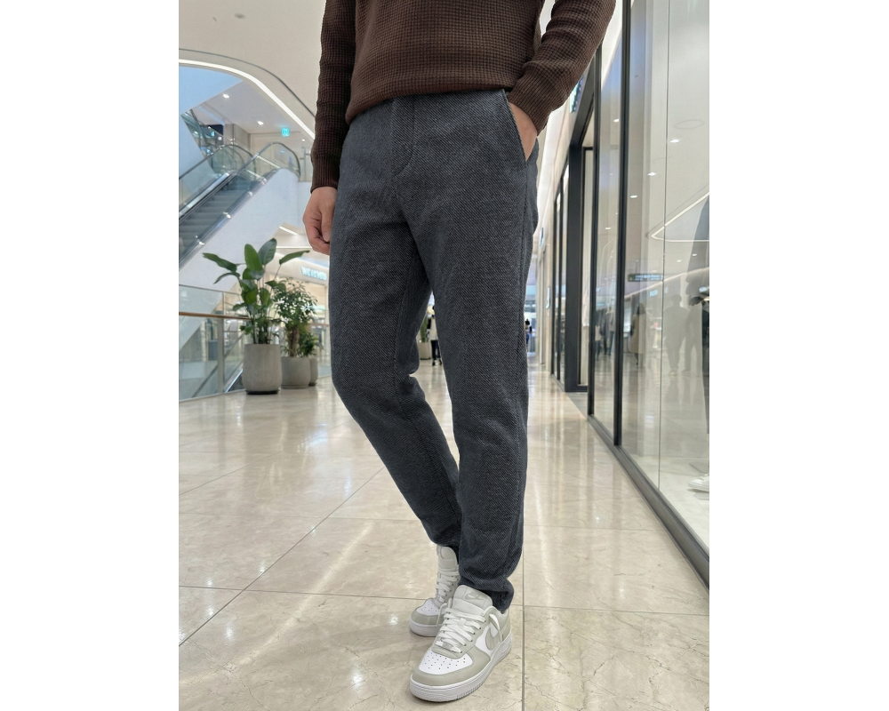 Штаны из кашемира "Диагональ" графит