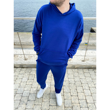 Весенний синий костюм свободного кроя Весенний синий костюм свободного кроя