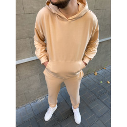 Мужской демисезонный базовый спортивный костюм | Бежевый