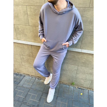 Мужской демисезонный базовый спортивный костюм | Серый