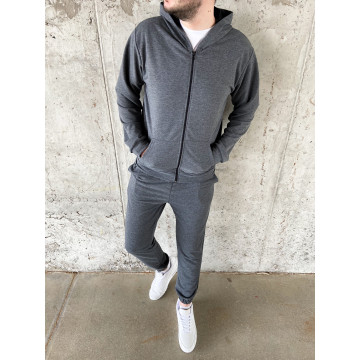 Серый демисезонный костюм на молнии из двухнити (Турция) Серый демисезонный костюм на молнии из двухнити (Турция)