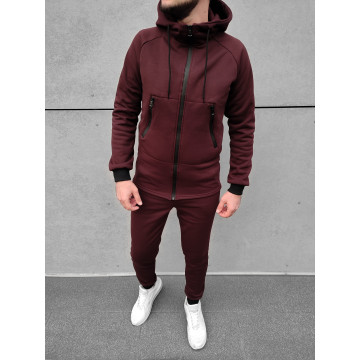Теплый спортивный костюм на флисе | Бордовый Теплый спортивный костюм на флисе | Бордовый