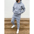 Теплий світло-сірий оверсайз спортивний костюм на флісі