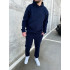 Теплий синій оверсайз спортивний костюм на флісі