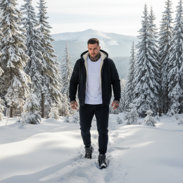 Теплый черный костюм на меху Теплый черный костюм на меху