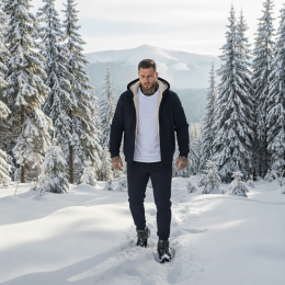 Теплый синий костюм на меху Теплый синий костюм на меху