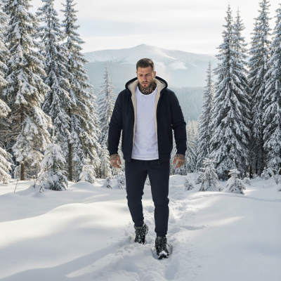 Теплый синий костюм на меху Теплый синий костюм на меху