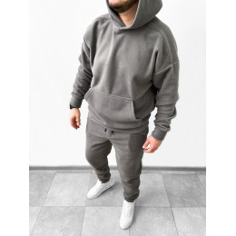 Флисовый оверсайз костюм серый Флисовый оверсайз костюм серый