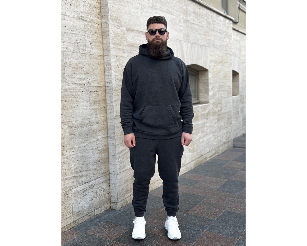 Чоловічий теплий спортивний костюм базовий графіт Чоловічий теплий спортивний костюм базовий графіт
