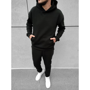 Теплый черный базовый oversize костюм на осень,зиму,весну Теплый черный базовый oversize костюм на осень,зиму,весну