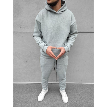 Теплый базовый oversize костюм на осень, зиму, весну цвет Серый Теплый базовый oversize костюм на осень, зиму, весну цвет Серый