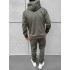 Мужской теплый базовый спортивный костюм с карманом "кенгуру" | Хаки