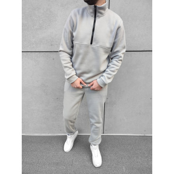 Теплый спортивный костюм без капюшона | Серый Теплый спортивный костюм без капюшона | Серый