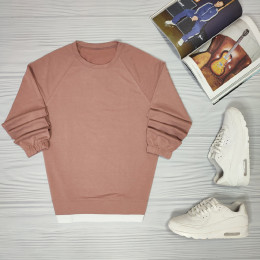 Унисекс свитшот с имитацией футболки по низу | Бежевый