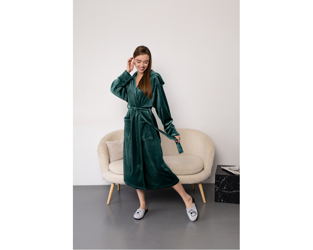 Женский халат премиум качества цвет изумруд