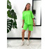 Салатовый оверсайз костюм: футболка и шорты